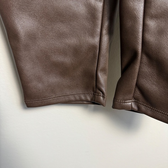 NEW Ricki's LENI Legging Women's Brown Faux Leather Pants Size Large High Waist - Picture 2 of 12